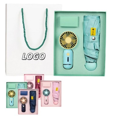 Hand Electric Fan Umbrella Gift Set