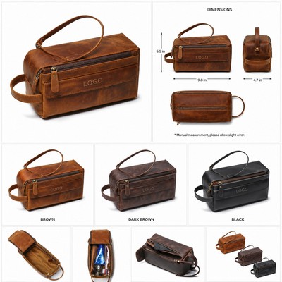 Leather Toiletry Organizer Bag