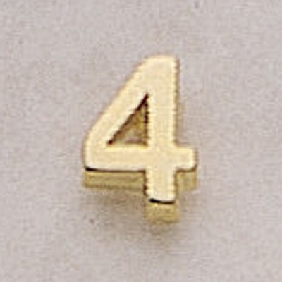 4 (numeral) Marken Design Cast Lapel Pin (3/8")