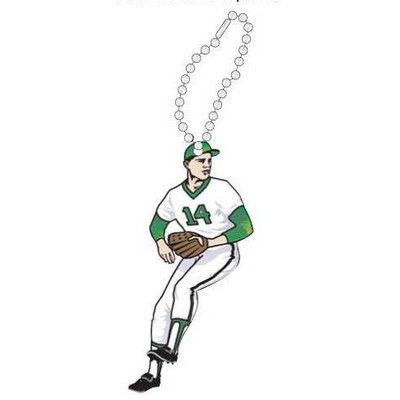 Baseball Player Promotional Key Chain w/ Black Back (2 Square Inch)