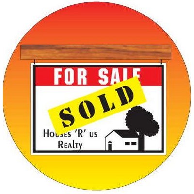 Sold Sign Round Metal Photo Magnet (2 1/2")