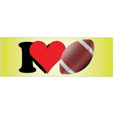 I Love Football Panoramic Metal Photo Magnet (1 5/8"x4 5/8")
