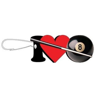 I Love Pool Lapel Pin