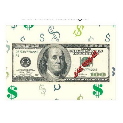 Las Vegas $100 Bill Rectangle Badge w/ Bar Pin (2"x3")