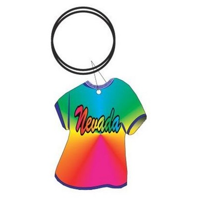 Nevada T-Shirt Key Chain w/Clear Mirrored Back (4 Square Inch)