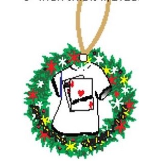 Las Vegas Blackjack T-Shirt Promotional Wreath Ornament w/ Black Back (4 Square Inch)