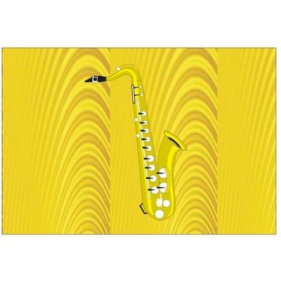 Saxophone Rectangle Metal Photo Magnet (2"x3")