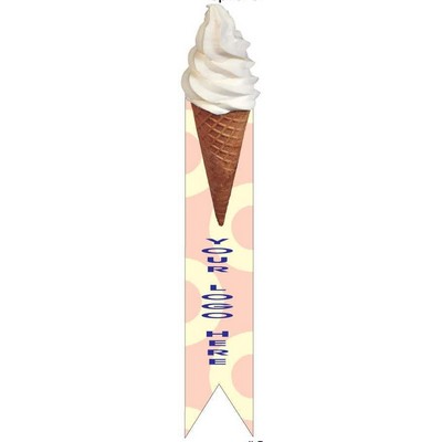Ice Cream Cone Bookmark w/ Black Back