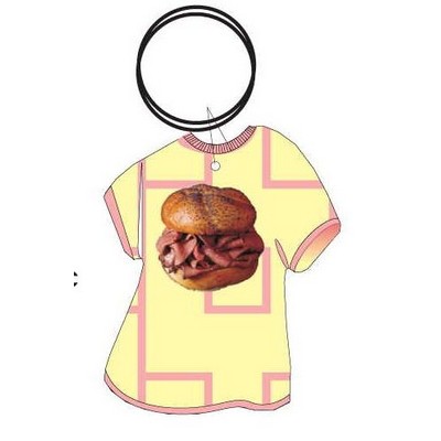 Roast Beef Sandwich T Shirt Key Chain w/Mirrored Back (4 Square Inch)