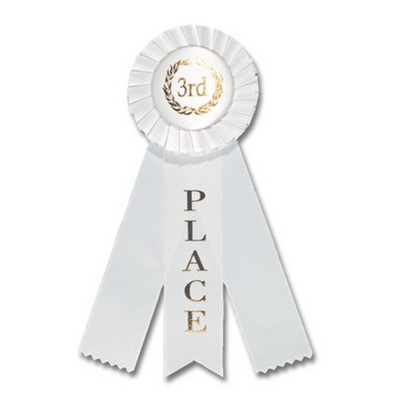 3-1/2" Stock Rosettes W/1-5/8" x 7" Ribbon - 3RD PLACE