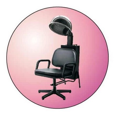 Hair Dryer Chair Round Badge w/ Bar Pin (2 1/2")