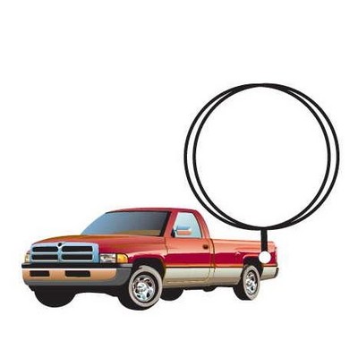 Red Pick Up Truck Executive Keychain w/Mirrored Back (2 Square Inch)