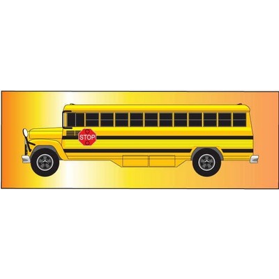 School Bus Rectangle Badge w/ Bar Pin