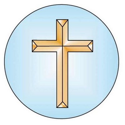 Gold Cross Round Metal Photo Magnet (2 1/2")