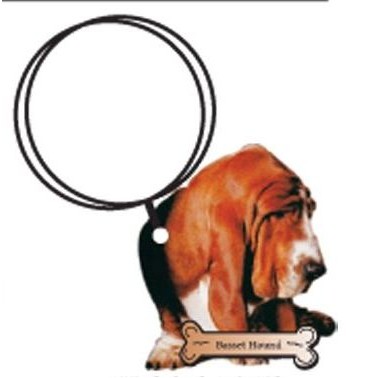 Bassett Hound Keychain w/Mirrored Back (12 Square Inch)