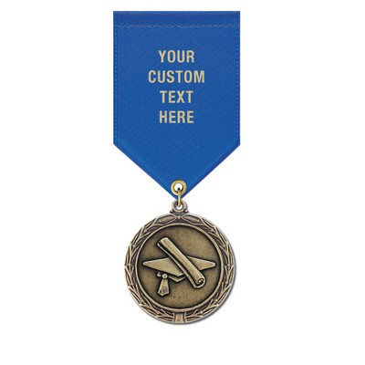 Graduation Cast MX Medal w/Satin Drape Ribbon (1½")