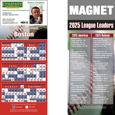 Boston Pro Baseball Schedule Magnet (3 1/2"x8 1/2")