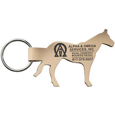 Bonded Leather Horse Shaped Animal Collection Key Chain