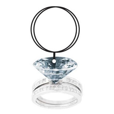 Diamond Ring Keychain w/Mirrored Back (10 Square Inch)
