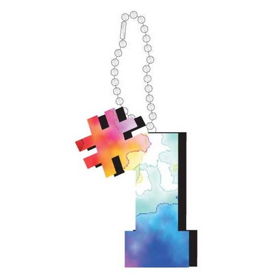 #1 Promotional Line Key Chain w/ Black Back (10 Square Inch)