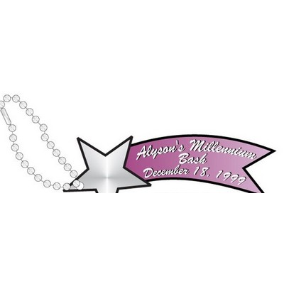 Star Banner Promotional Line Key Chain w/ Black Back (10 Square Inch)