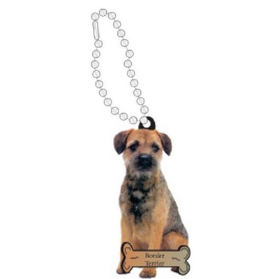 Border Terrier Promotional Key Chain w/ Black Back (10 Square Inch)