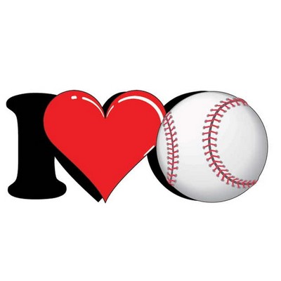 I Love Baseball Maxi Magnet (3 Square Inch)
