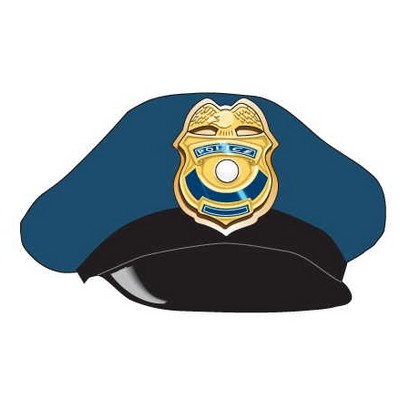 Police Cap Promotional Magnet w/ Strip Magnet (10 Square Inch)