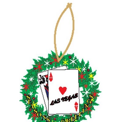 Las Vegas Blackjack Gift Shop Wreath Ornament w/ Clear Mirror Back (3 Square Inch)