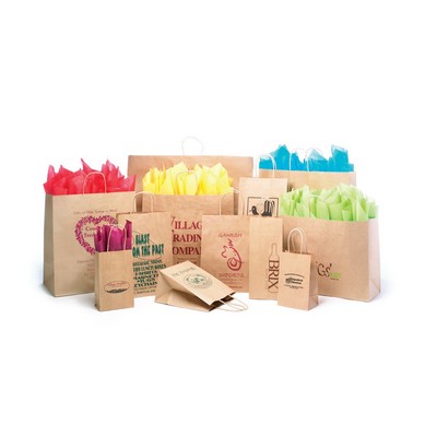 Short Run Natural Kraft Paper Shopping Bag (10"x6.75"x12")