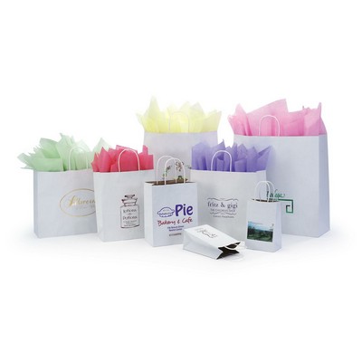Duet White Kraft Paper Shopping Bag (8"x4 3/4"x10")