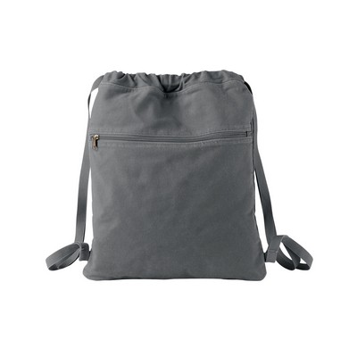 Authentic Pigment Cotton Canvas Drawstring Backpack