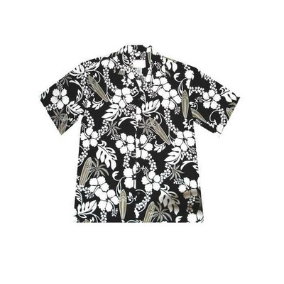 Hawaiian Shirt - 100% Cotton Poplin Tropical Print w/ Coconut Button Front (S - 3XL in-stock)