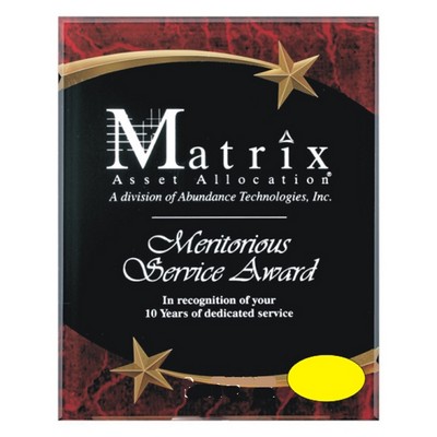 Red Marble Star Plaque Award (8"x10")