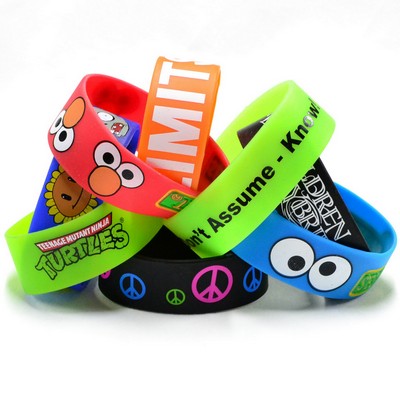 1" Printed Silicone Wristband