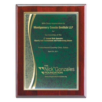 Plaque - 9"x12" Wall Plaque w/ Green Wave Marble Plate (7"x10")