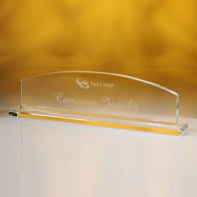 13" Crystal Award-Name Plate w/ Base