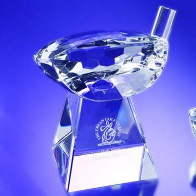 4 3/4" Crystal Award-Golf Driver Head w/ Tall Base