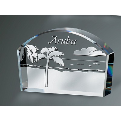Custom Destination Fine Optical Crystal Paperweight