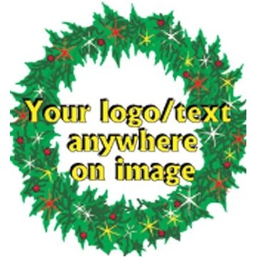 Christmas Wreath Round Metal Photo Magnet (2 1/2")