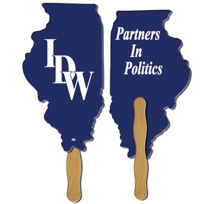Illinois State Hand Fan Full Color (2 Sides)