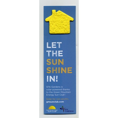 Bookmark with house seed paper shape attached