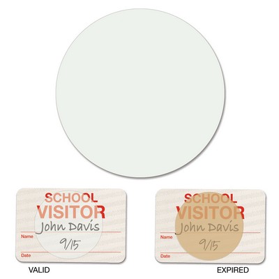 TEMPbadge Expiring School Badge Timing Circles, 1/2-Day, Clear