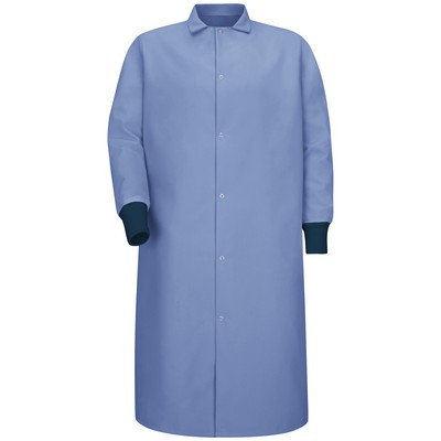 Red Kap® Gripper-Front Spun Polyester Pocketless Butcher Coat with Knit Cuffs