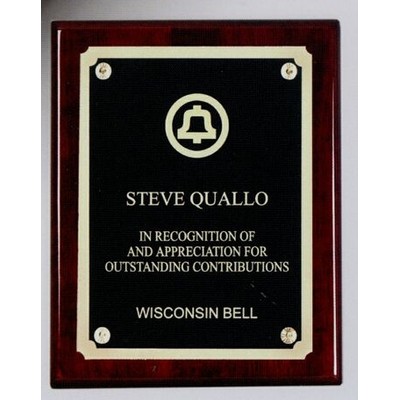 Piano Rosewood Plaque w/Black Plate (7" x 9")