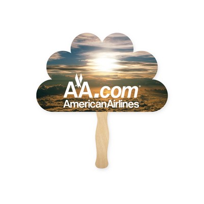 Peacock Shape Full Color Two Sided Single Paper Hand Fan