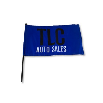 75D Polyester Waving Flag w/ Pole (15"x9" Flag/16" Pole)