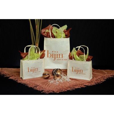 Ivory Mosaic/Leopard Woven Poly Bag (10"x4"x8")