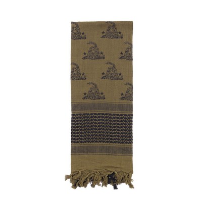 Olive Drab Deluxe Shemagh Tactical Desert Scarves W/Gadsden Snake