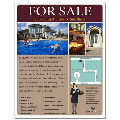 Real Estate Flyer - 8.5x11 - 4 pt. Gloss Text